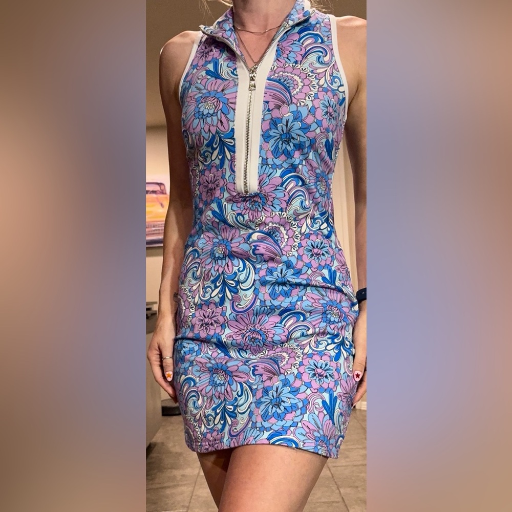 Paisley Racerback Mini Dress Purple Blue White XS Vintage 90’s Style